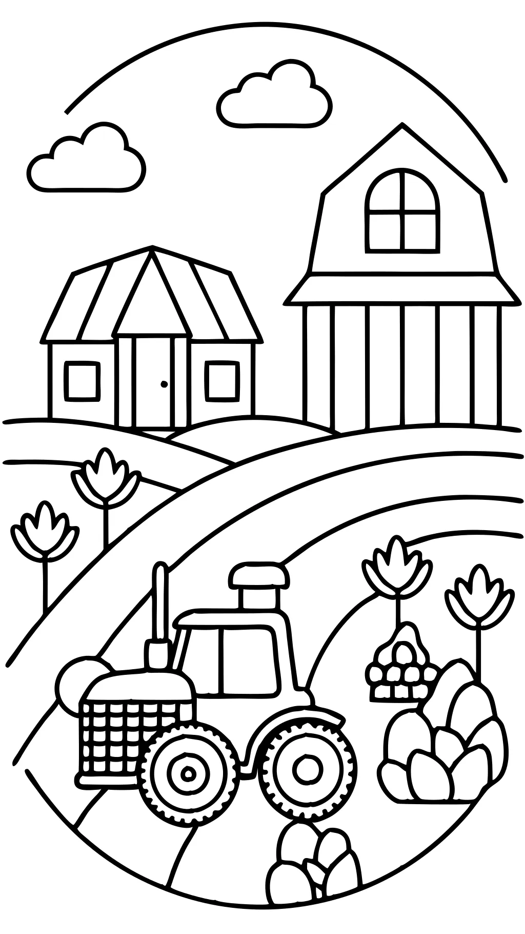 combine tractor coloring pages